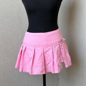 Love Tree pink linen blend pleated mini skort NWT Size S